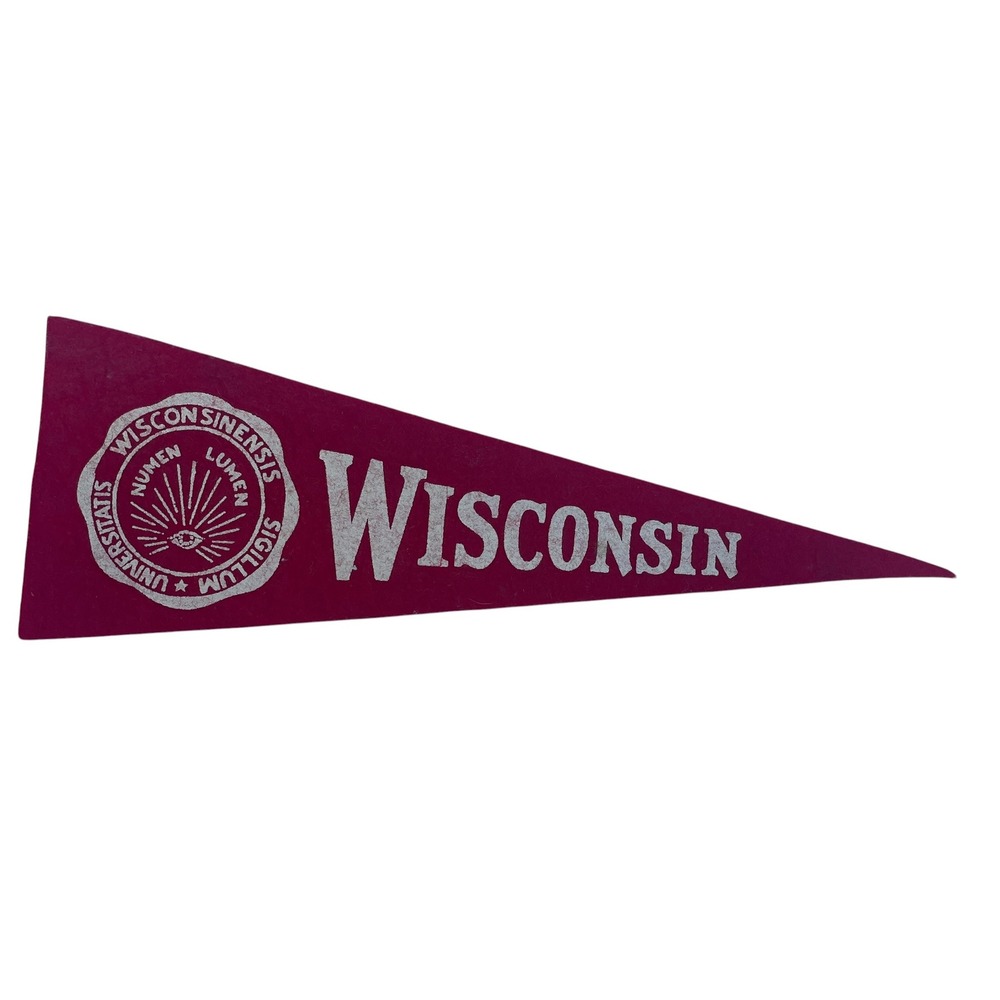 Vintage University of Wisconsin Felt Pennant Madison Numen Lumen University Seal